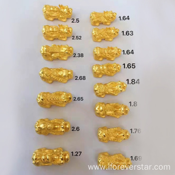 999 Hard Gold Pixiu Bead 24K Pure Gold